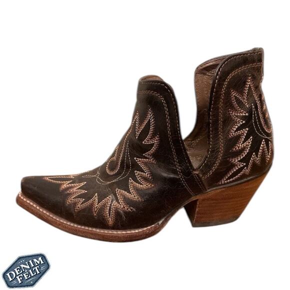 Ariat Women’s Weathered Brown Dixon Western Booties/Boots | PRELOVED!! - Picture 5 of 15